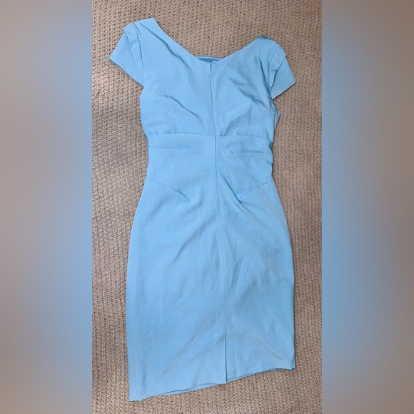 Adrianna Papell Ice Blue Surplice Sheath Cocktail Dress size 14 - Picture 6 of 6